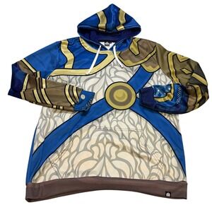 Into The AM Smite Video Game Hoodie XL Blue Gold All Over Print Cosplay Khepri